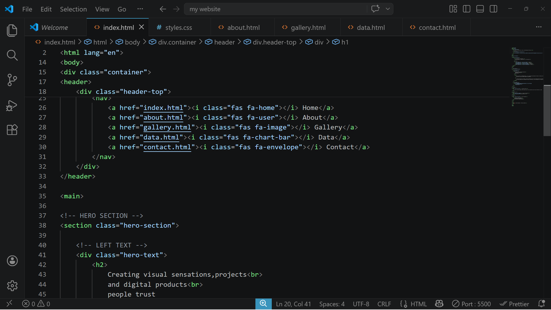 Navigation and content layout design